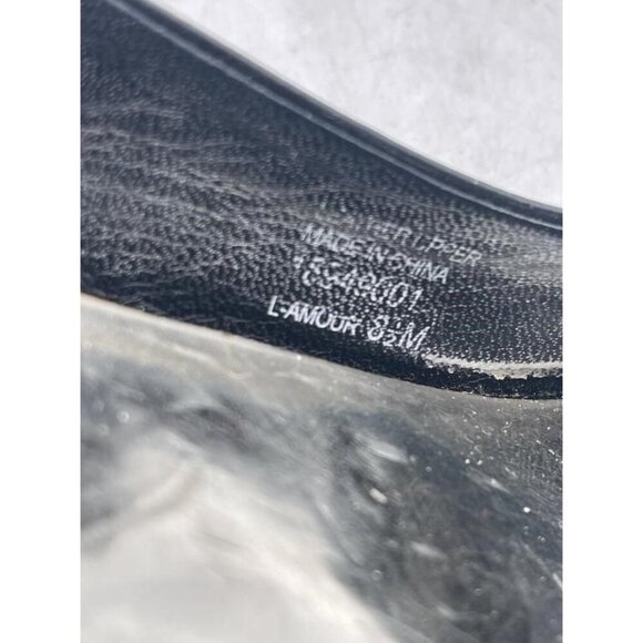 Franco Sarto Black Italian Patent Leather Sling Back Wedges sz 8.5 with 3" heels - Picture 5 of 5